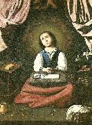 Francisco de Zurbaran the virgin as a girl, praying USA oil painting artist